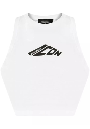 DSQUARED2 logo-print top - White