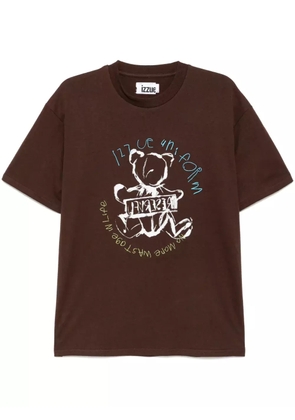 izzue graphic-print t-shirt - Brown