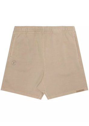 AAPE BY *A BATHING APE® logo-embroidered cotton shorts - Neutrals