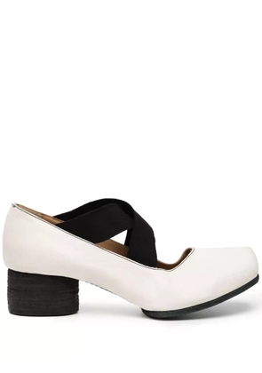 Uma Wang Ballerina square toe elasticated pumps - White