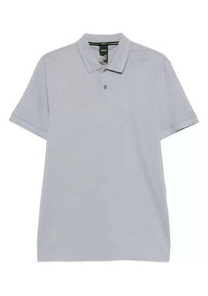 BOSS short-sleeve logo-print polo shirt - Grey