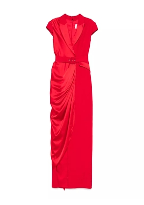 SILK LOVE & LACE asymmetric dress - Red