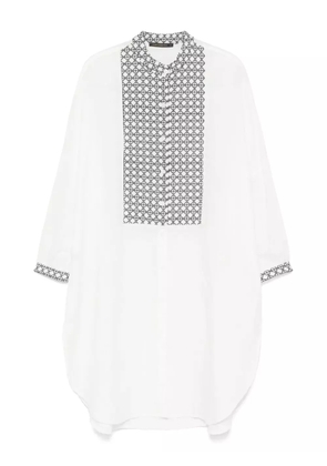 GREEK ARCHAIC KORI embroidered dress - White