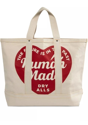 Human Made heart-graphic canvas tote bag - White