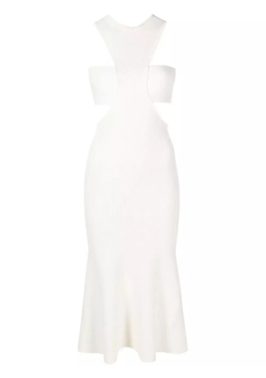 Alexander McQueen Slashed Harness rib-knit dress - Neutrals