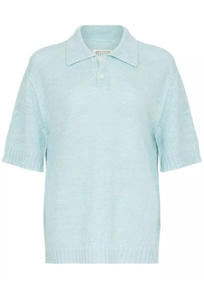 Maison Margiela short-sleeve hemp polo top - Blue