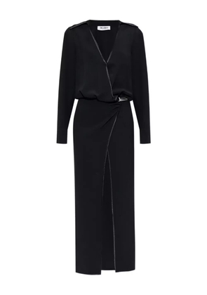 The Attico wrap-front split dress - Black