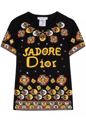 Christian Dior Pre-Owned 2004 J'Adore Dior embroidered T-shirt - Black