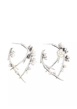 Shaun Leane sterling silver multi-stone flower earrings