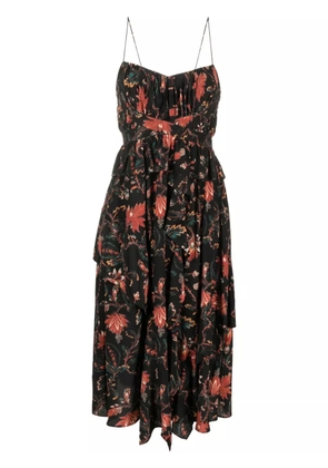 Ulla Johnson Renata Obsidian-print silk dress - Black