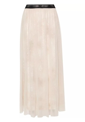 LIU JO sequin-detail tulle midi skirt - Neutrals