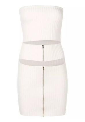 Gloria Coelho ribbed cut-out detail dress - White