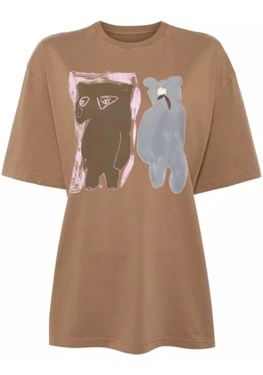 JNBY bear printed short sleeved t-shirt - Brown