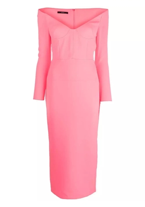 Alex Perry Deryn off-shoulder midi dress - Pink