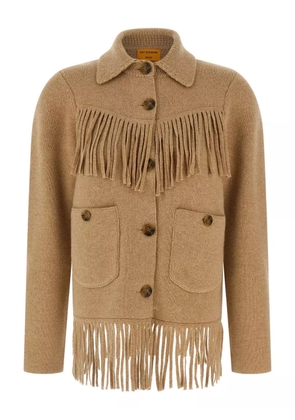 Guest In Residence fringe-detailed wool cardigan - Neutrals
