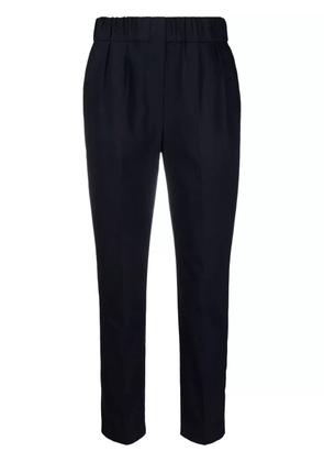 Brunello Cucinelli elasticated-waistband tapered trousers - Blue