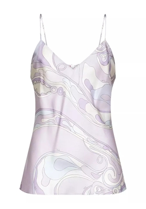 PUCCI wave-print silk top - Purple