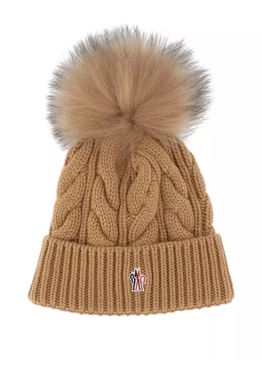 Moncler Grenoble cable-knit beanie - Brown