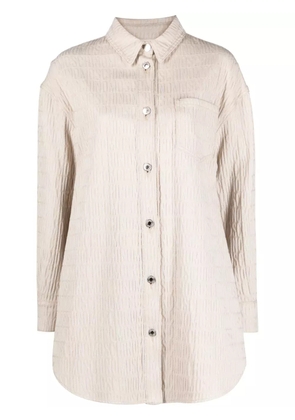 Moschino logo-jacquard shirt minidress - Neutrals