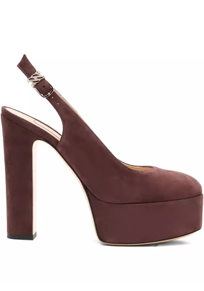 Casadei 130mm Patty platform slingback pumps - Brown