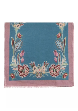 ETRO floral-print scarf - Blue