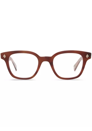 Garrett Leight geometric-frame glasses - Brown