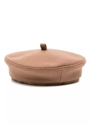 Ruslan Baginskiy stitched-logo beret - Brown