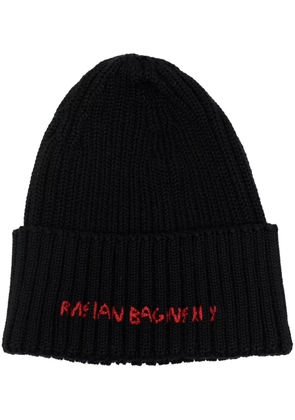 Ruslan Baginskiy embroidered-logo knitted beanie - Black