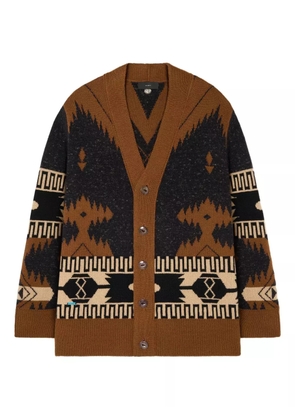 Alanui Dreamscape Icon geometric-pattern cardigan - Brown