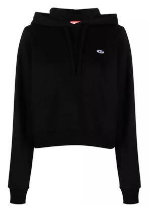 Diesel logo-patch drawstring hoodie - Black