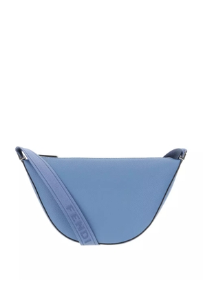 FENDI curved leather shoulder bag - Blue