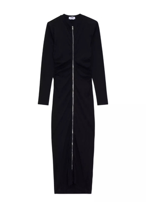MSGM zip-front gathered maxi dress - Black