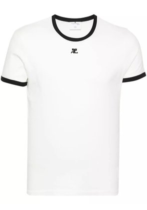 Courrèges Contrast cotton T-shirt - White