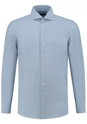 Finamore 1925 Napoli long-sleeved cotton-blend shirt - Blue