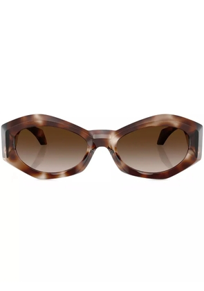 Versace Eyewear Medusa-plaque oval-frame sunglasses - Brown