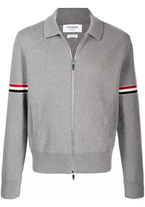 Thom Browne RWB stripe detailed cardigan - Grey