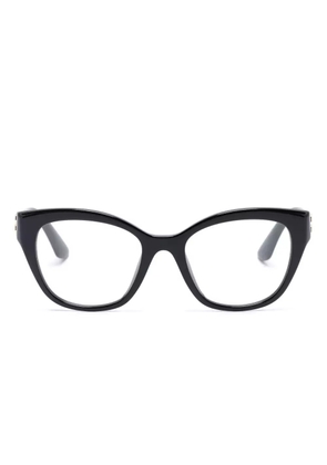 Miu Miu Eyewear cat-eye frame logo-plaque glasses - Black