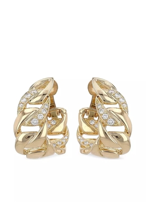 Cartier 1980s pre-owned 19kt yellow gold Bergame diamond clip-on earrings