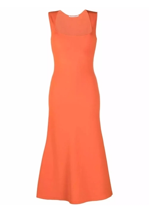 Stella McCartney square-neck sleeveless flared dress - Orange