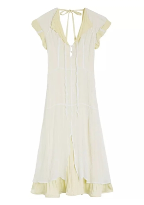 Jil Sander ruffled midi dress - White