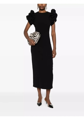 ROTATE BIRGER CHRISTENSEN puff-sleeve midi dress - Black