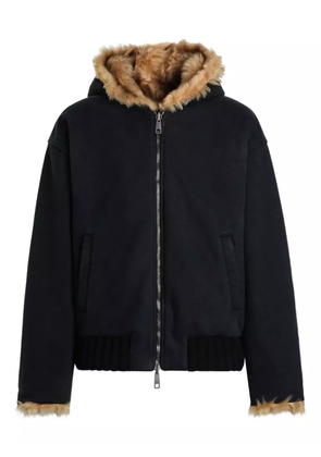 Dolce & Gabbana faux-fur reversible hooded jacket - Black