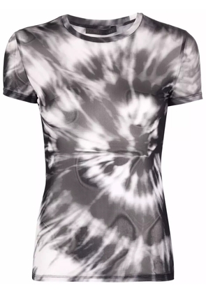 Philipp Plein tie dye-print semi-sheer T-shirt - Grey