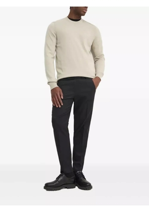 BOSS logo-patch crew-neck sweater - Neutrals