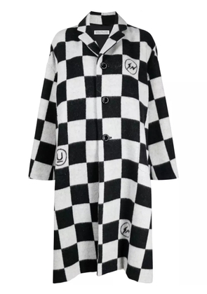 Undercover check-print button-up coat - Black