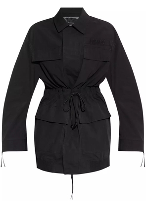 DSQUARED2 logo-embroidered coat - Black
