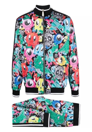 Philipp Plein cartoon-print tracksuit - Black