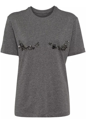 JNBY crystal-embellished T-shirt - Grey