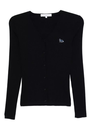 Maison Kitsuné baby fox-patch ribbed cardigan - Blue
