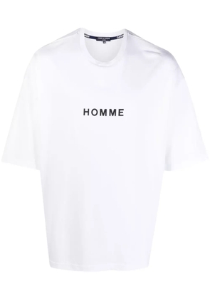 Comme des Garçons Homme slogan-print cotton T-shirt - White